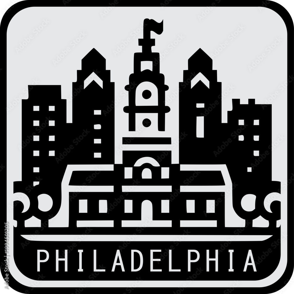 Fototapeta premium Philadelphia Skyline Icon