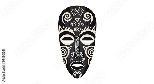 Tribal Mask Face Design Pattern 1.