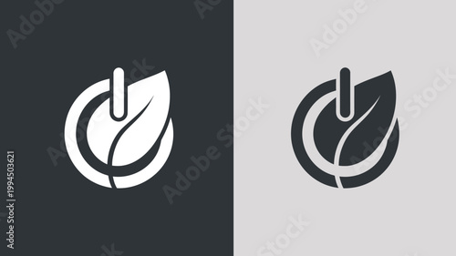 Eco Friendly Leaf Logo Design With Dark And Light Background For Sustainable Brand Identity