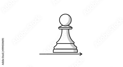 Moving white chess pawn piece forward.