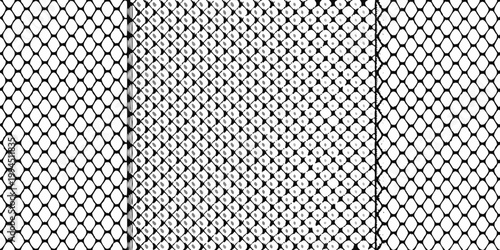 Close up of a black netting pattern with varying densities