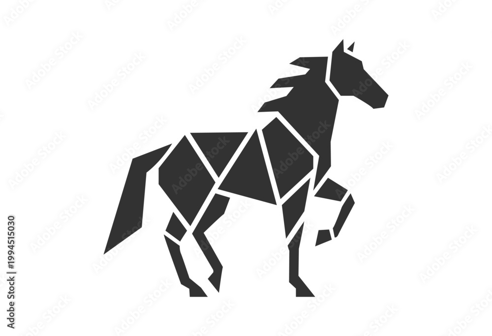 Obraz premium Geometric horse silhouette, abstract modern design. Vector illustration of a horse on white background.