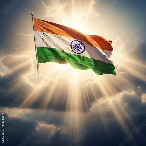 Celebrating india's independence day majestic tricolor flag waving with pride
