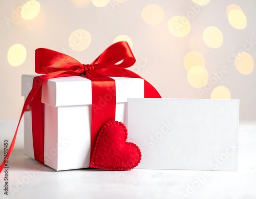 Valentines Day Gift Box with Heart.