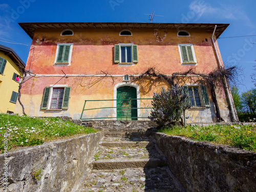 Old country house along the road to Colle Brianza at Santa Maria Hoe, Italy