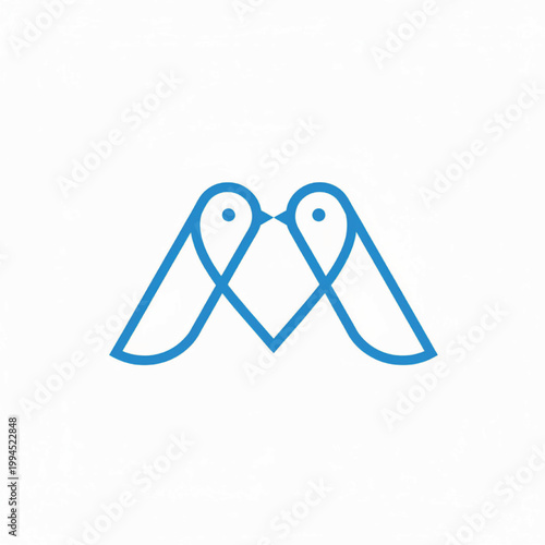 Pins map navigation icon with two linked location markers in clean blue line style on white background