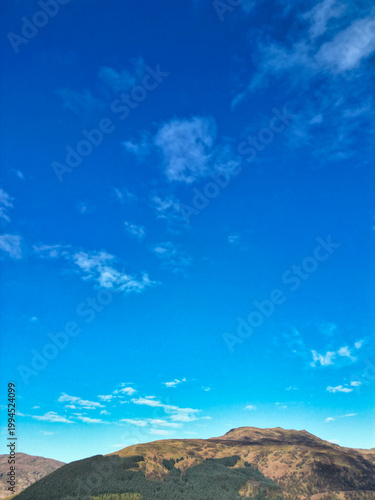 Gorgeous and Dramatic Sky and Clouds over Balhaha Valley Glasgow