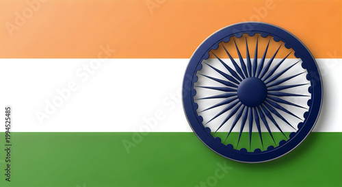 India independence day vibrant tricolor flag with ashoka chakra symbolism