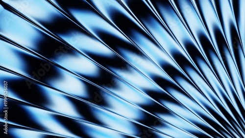 Φωτογραφία Abstract Blue Glass Flow Radiant Wave Background. 3D Rendering.