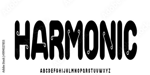 Harmonic Alphabet Modern Geometric Colorful Font with Creative Artistic Shapes for Playful Brand Identity Design