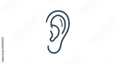 Minimalist Line Art of Human Ear
