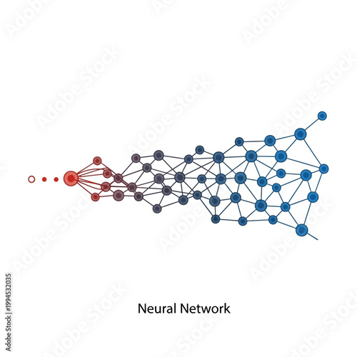 Neural Network Visualization: Data Processing and Artificial Intelligence Concept