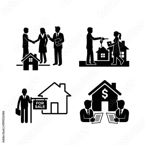 Real Estate Icons: Buying, Selling, Renting, and Investment