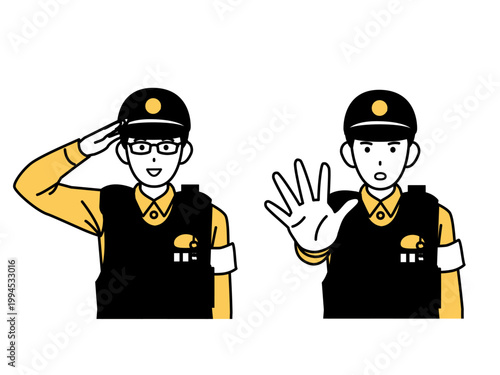 日本の警察官のイラスト