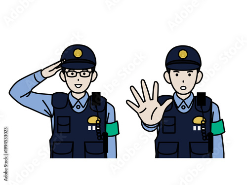 日本の警察官のイラスト