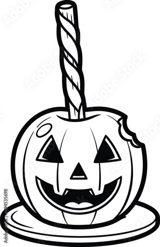Halloween caramel apple a spooky treat sketch