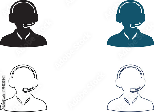 Customer service with headset and microphone support
