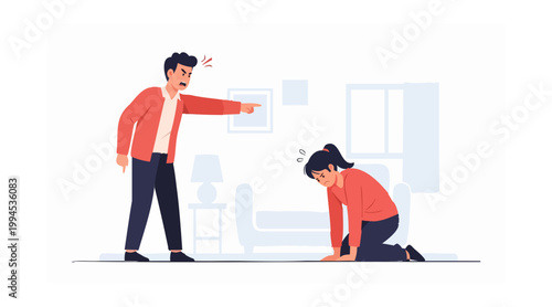 Furious man verbally assaulting a distressed woman, portraying a tense relationship conflict, emotional abuse, and domestic dispute scene, highlighting themes of anger and sadness