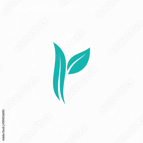 Leaf logo icon with teal gradient shapes and clean minimalist lines on a white background for branding