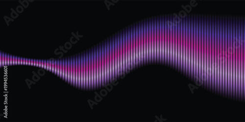 Bright purple luminous lines flowing in ripple patterns over a rich black background, dynamic wave motion, elegant abstract technology backdrop, premium digital art