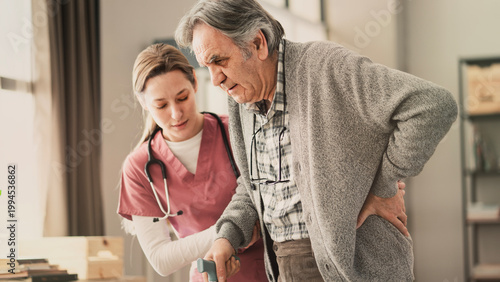 Bild auf Leinwand Nursing care for elderly patients at home