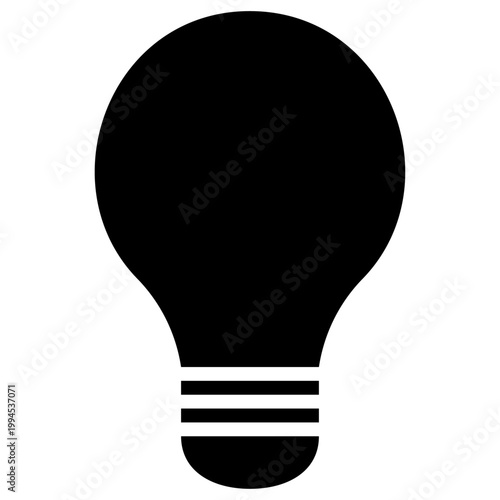 電球アイコン モノクロ シンプル 透過 ベクター フリー素材