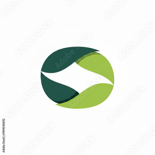 Leaf logo icon with layered green and yellow curved shapes, modern eco branding symbol for website and app