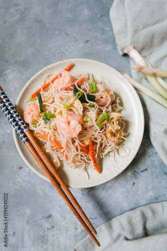 Homemade Shrimp Mei fun - Asin thin rice noodles stir fry