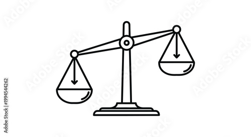Balance Scale Icon, Justice Symbol, Weighing Decision, Legal Concept