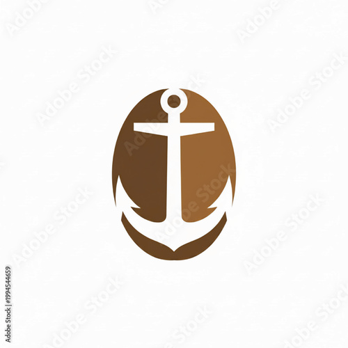 Anchor symbol with cross-like center and rounded nautical emblem design for marine branding and tattoo ideas
