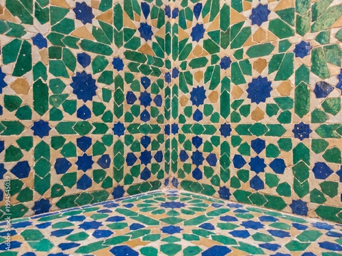 Traditional Moroccan Geometric Mosaic Tile Pattern