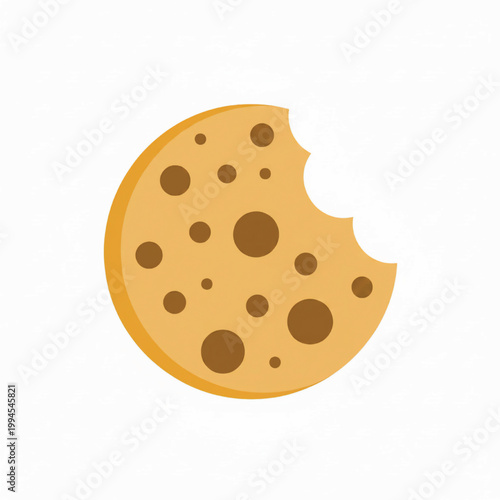 Pizza slice icon with warm golden crust and scattered pepperoni dots, simple handmade flat food illustration