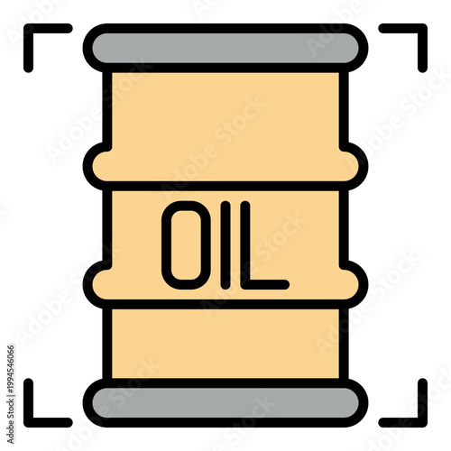 Oil Barrel vector simple colored icon or sign