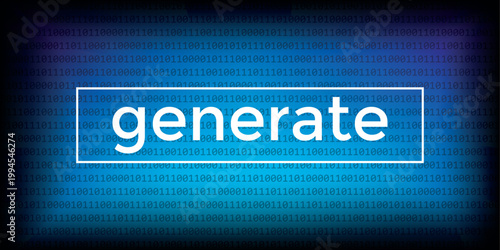 generated text on digital futuristic ai background with binary code vector illustration