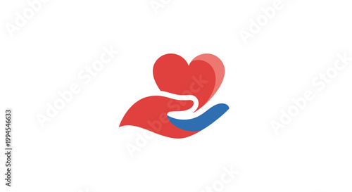A symbolic illustration of care and love, expressing the act of giving affection and support