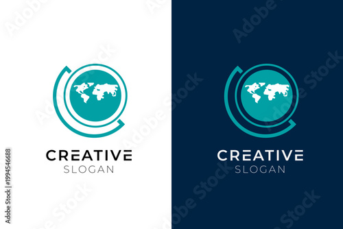 Globe symbol Globe logo globe icon Isolated minimalist globe on stand icon design logo