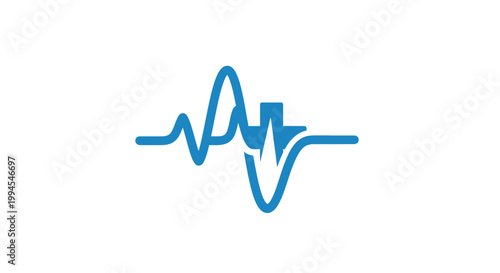 Medical pulse icon logo vector illustration design element isolated on a white backdrop
