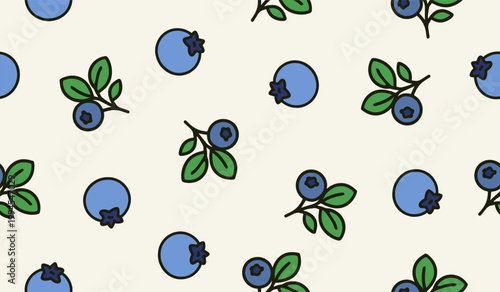 Delicious blueberry fruits pattern background vector design