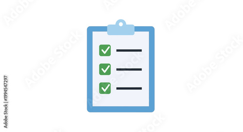 Illustrated depiction of a checklist with green checkmarks indicating task completion