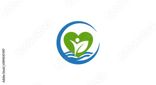 A symbolic logo representing nature, wellness, and healthy living in a circular design.