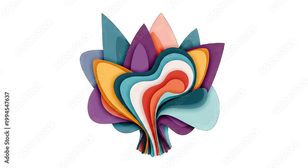 Fototapeta premium Colorful abstract flower on a black isolated on white cutout png transparent white festive celebration event festival carnival template poster banner download 2026 2027 2028