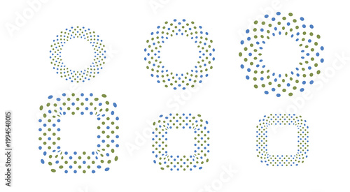 Mega set of minimalist decorative frames: dashed lines, geometric dots, and elegant bead border vector elements