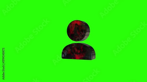 user icon animation moving left and right on green screen