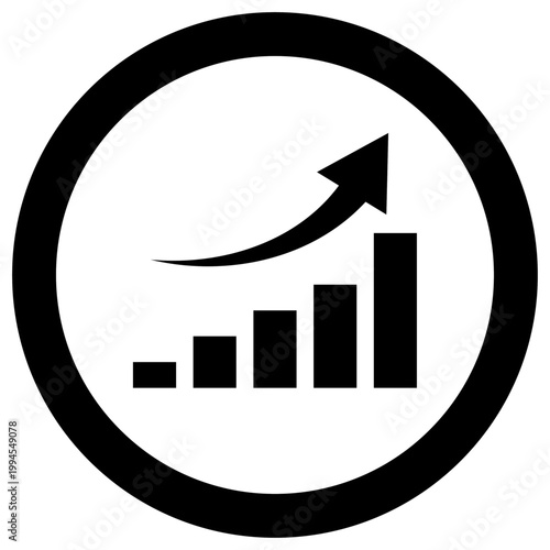 棒グラフアイコン 丸型 モノクロ シンプル ベクター 透過 フリー素材