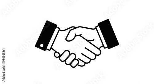 Business handshake icon, agreement, partnership, teamwork, contract, success, deal
