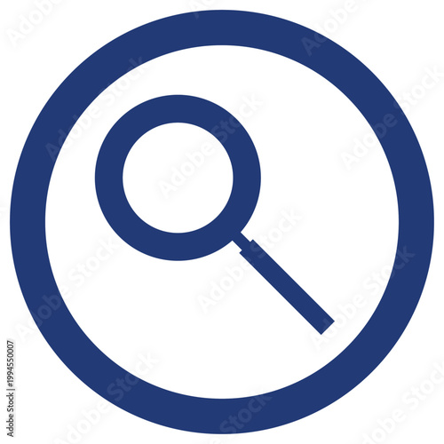 検索アイコン 丸型 青 インディゴ シンプル ビジネス ベクター