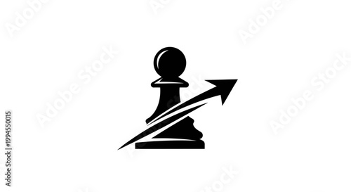 Chess Pawn with Upward Arrow Symbolizing Strategy and Growth