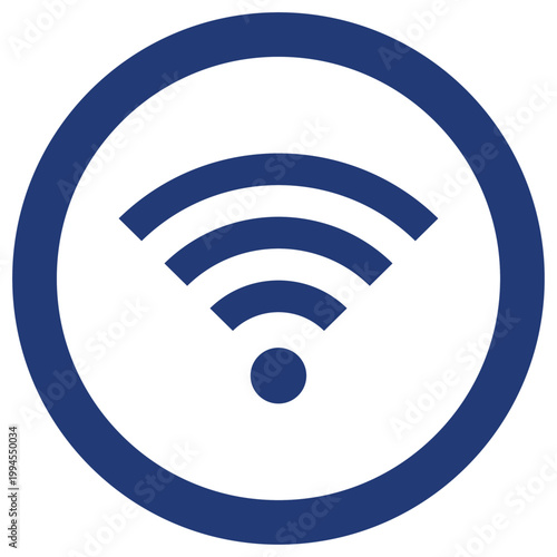 Wi-Fiアイコン 丸型 青 インディゴ シンプル ビジネス ベクター