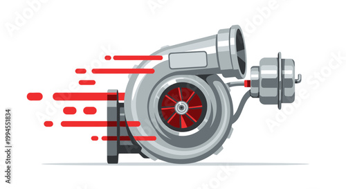Turbocharger Speed Lines Motion Vector Graphic