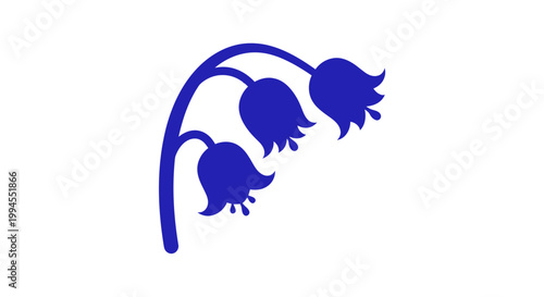 Blue Lily of the Valley Silhouette Icon